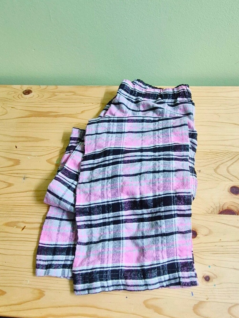 Pink & Black Plaid Flannel Pajama Pants